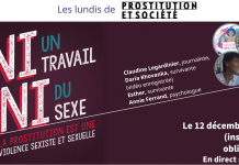 Lundi de Prostitution et Société n°8 : « ni un travail ni du sexe » ni un travail ni du sexe